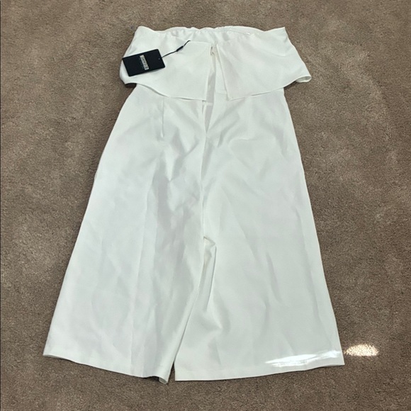 Missguided + Pants - Missguided White Satin Jumpsuit